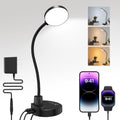 Flexible gooseneck lamp arm with base, eye-caring reading light, suitable for home office, bedroom, and study room.