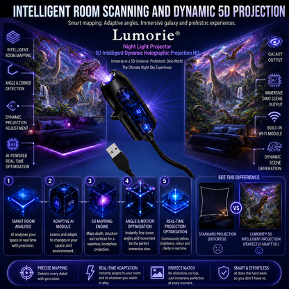 🦖Last day Promotion 💥-Night Light Projector - Smart Holographic Star Projector