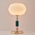 Milk White Glass Shade Table Lamp Modern Metal Desk Lamp with Plug Cord Switch for Bedroom Living Room