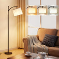 Tall Floor Lamp with 3 Color Temperatures – Adjustable Linen Shade, 60