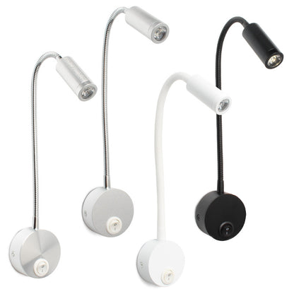 LED Wall Reading Light with Flexible Gooseneck, USB Port & Touch Dimming – 3W Bedside Lamp