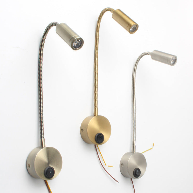 LED Wall Reading Light with Flexible Gooseneck, USB Port & Touch Dimming – 3W Bedside Lamp