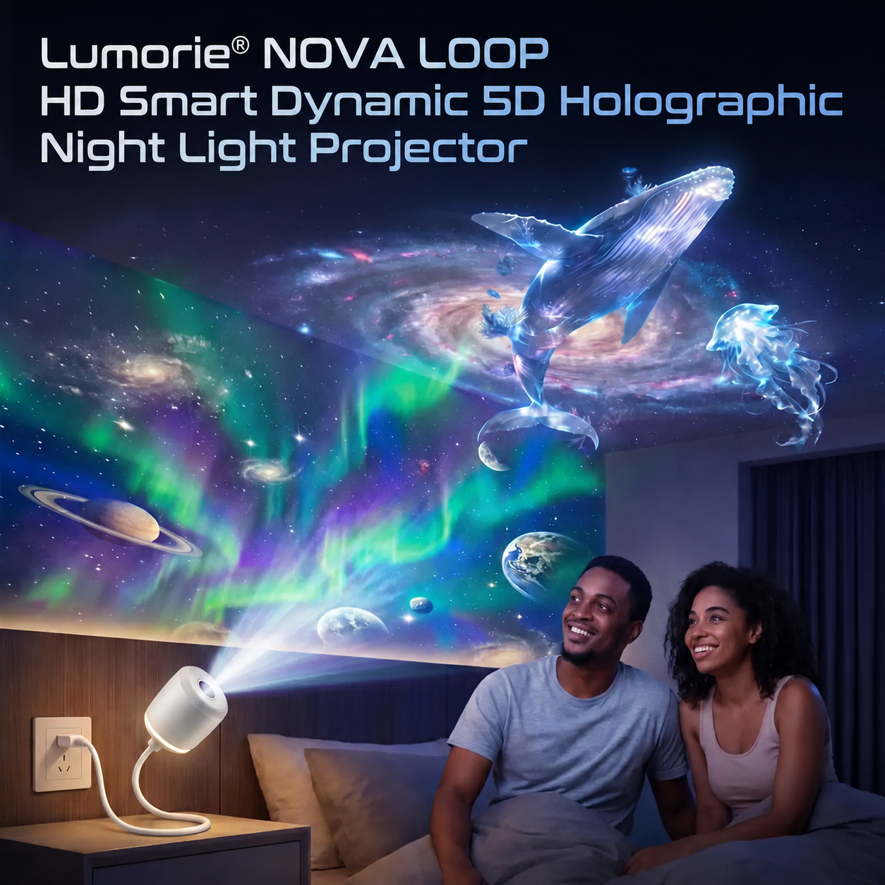 𝐋𝐮𝐦𝐨𝐫𝐢𝐞®🐰NEXT-GEN SMART PROJECTION HD Smart Dynamic 5D Holographic Night Light Projector