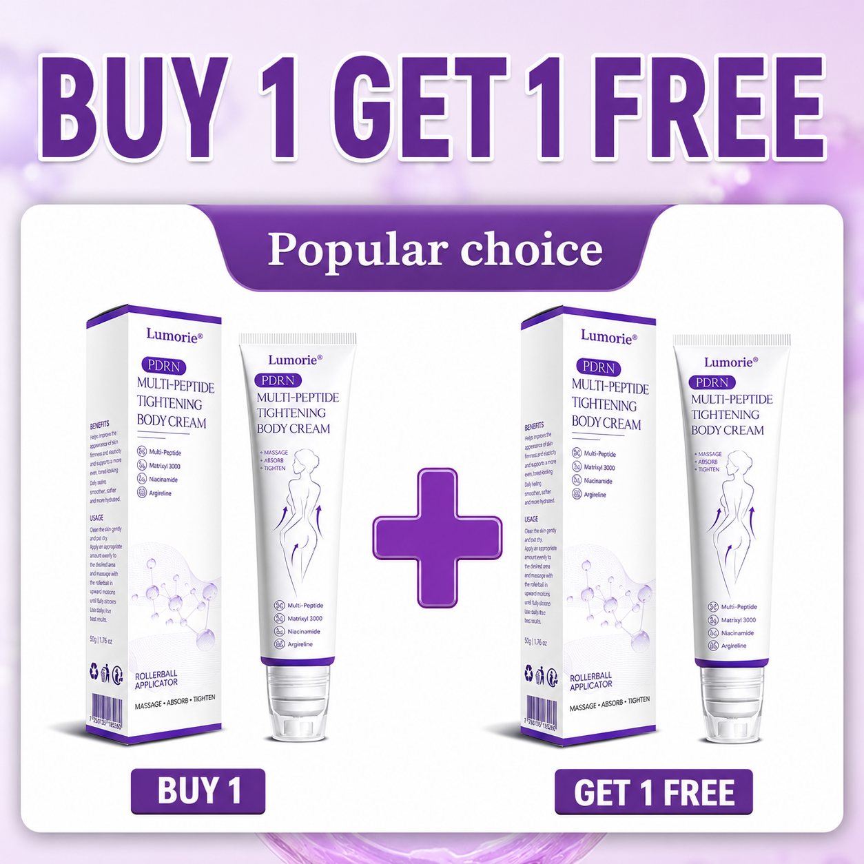 𝐋𝐮𝐦𝐨𝐫𝐢𝐞® PDRN💎 Multi-Peptide Massaging Body Roller Cream- Anti-aging, Hydrating, Skin Firming & Lifting, Skin Repair, Even Tone, Acne and Dark Spot Treatment, Wart and Mole Removal, and Psoriasis Relief.